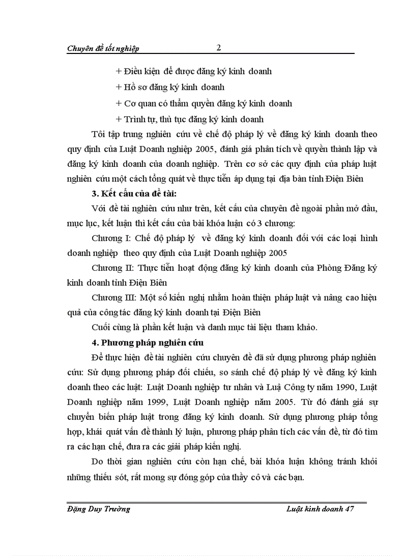 image for page Chế độ pháp lý về đăng ký kinh doanh đối với các loại hình doanh nghiệp theo quy định của Luật doanh nghiệp 2005 Thực tiễn áp dụng trên địa bàn tỉnh Điện Biên