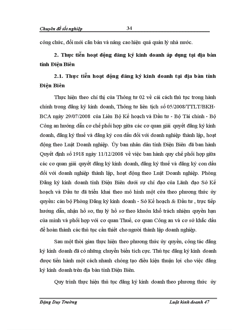 image for page Chế độ pháp lý về đăng ký kinh doanh đối với các loại hình doanh nghiệp theo quy định của Luật doanh nghiệp 2005 Thực tiễn áp dụng trên địa bàn tỉnh Điện Biên