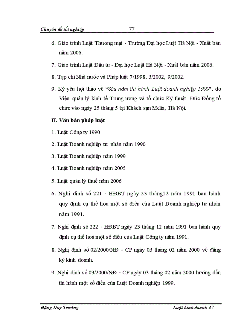 image for page Chế độ pháp lý về đăng ký kinh doanh đối với các loại hình doanh nghiệp theo quy định của Luật doanh nghiệp 2005 Thực tiễn áp dụng trên địa bàn tỉnh Điện Biên