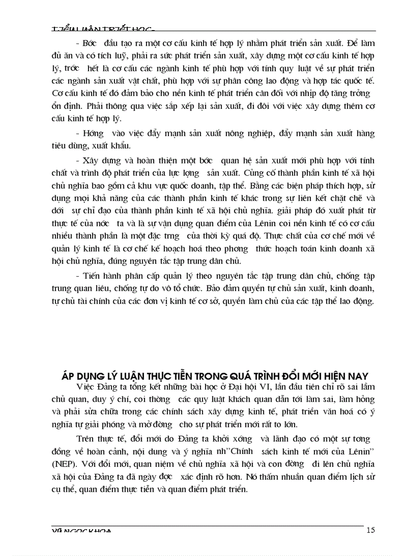 image for page Vận dụng những tư tưởng cơ bản của triết học Macxit để giải thích cho luận điểm Trong thời kỳ đổi mới chúng ta khẳng định phải đổi mới tư duy lý luận trước khi đổi mới thực tiễn