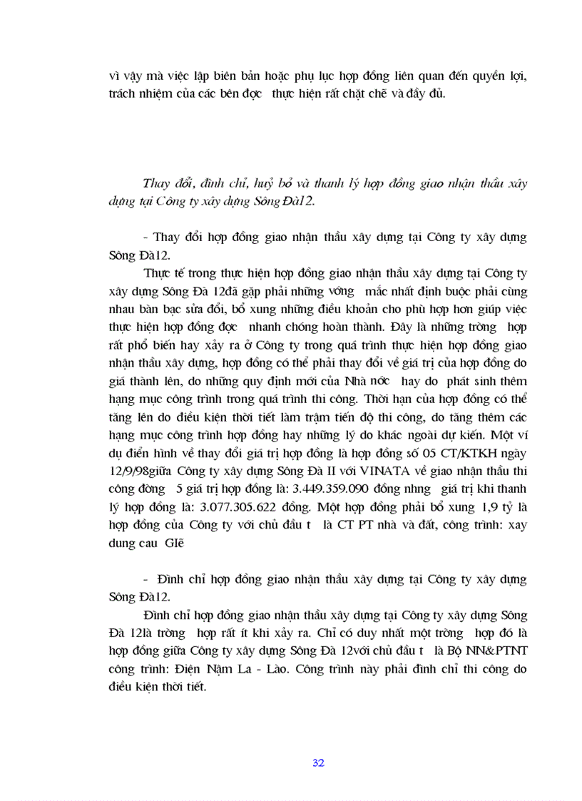 image for page Thực tiễn ký kết và thực hiện hợp đồng giao nhận thầu xây dựng tại Công ty xây dựng Sông Đà II