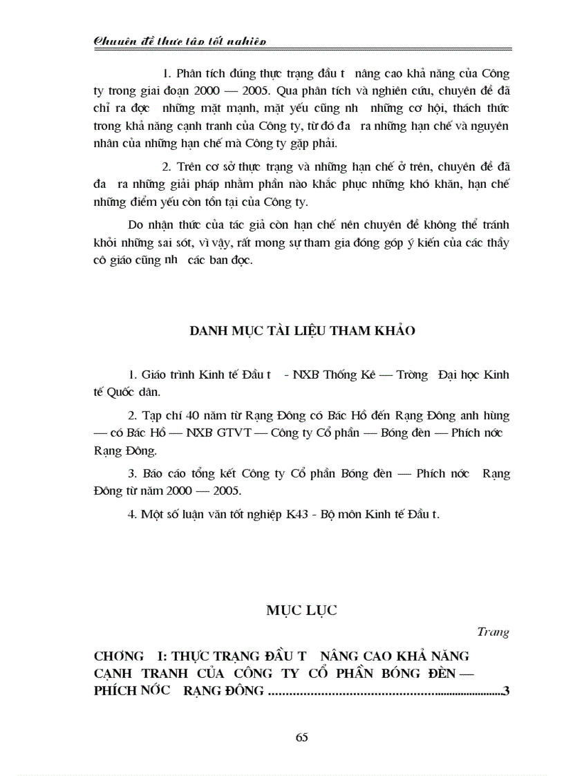 image for page Thực trạng và giải pháp đầu tư nâng cao khả năng cạnh tranh của Công ty Cổ phần Bóng đèn Phích nước Rạng Đông