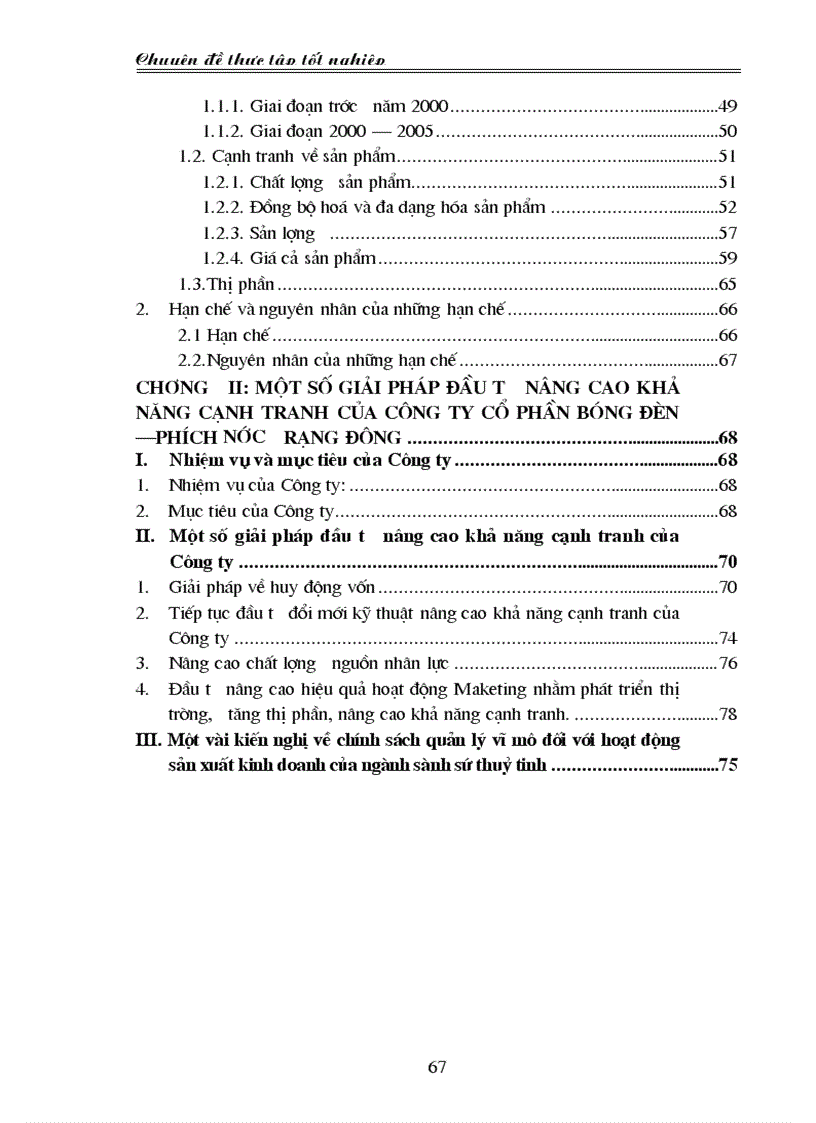 image for page Thực trạng và giải pháp đầu tư nâng cao khả năng cạnh tranh của Công ty Cổ phần Bóng đèn Phích nước Rạng Đông