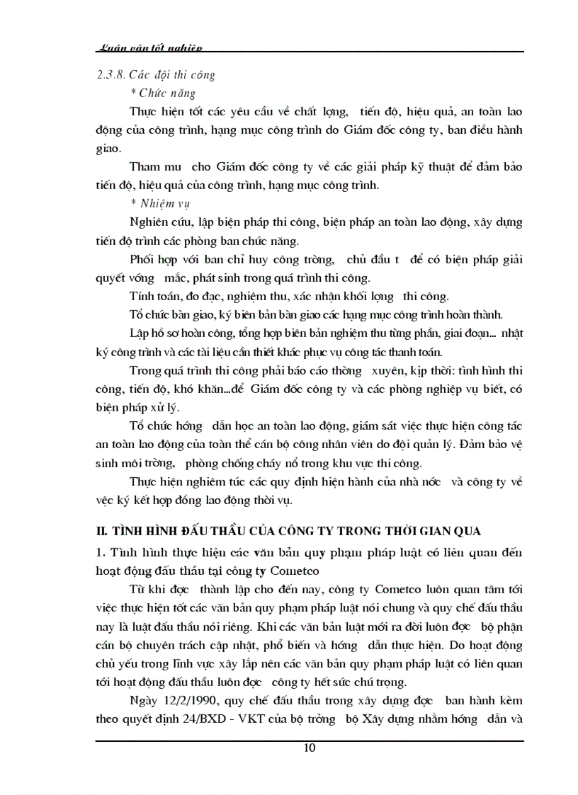 image for page Thực trạng và một số giải pháp nhằm nâng cao khả năng thắng thầu của công ty Xây dựng cấp thoát nước và hạ tầng kỹ thuật Cometco