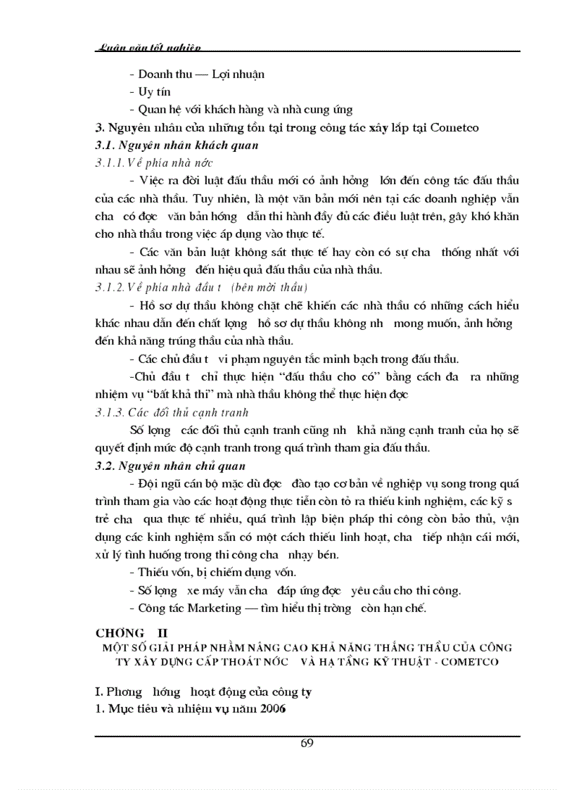 image for page Thực trạng và một số giải pháp nhằm nâng cao khả năng thắng thầu của công ty Xây dựng cấp thoát nước và hạ tầng kỹ thuật Cometco