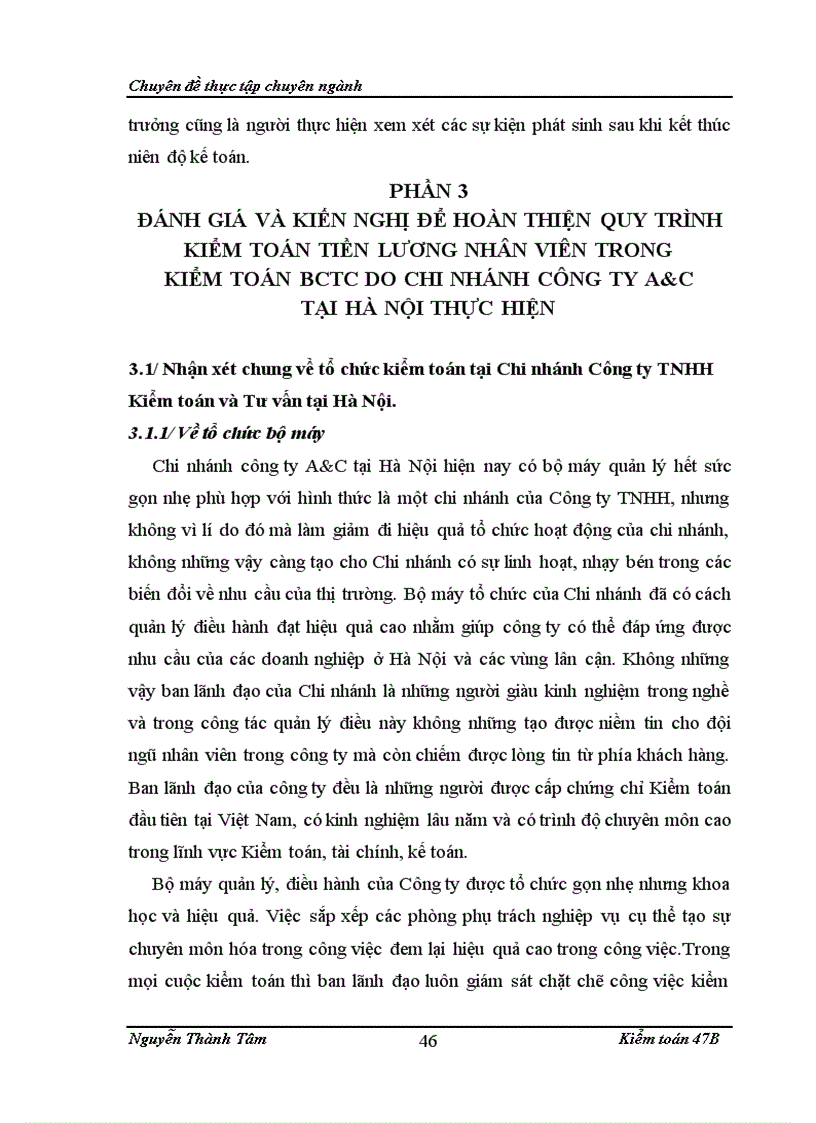 image for page Hoàn thiện quy trình kiểm toán tiền lương nhân viên trong kiểm toán báo cáo tài chính do Chi nhánh công ty TNHH Kiểm toán và Tư vấn tại Hà Nội thực hiện