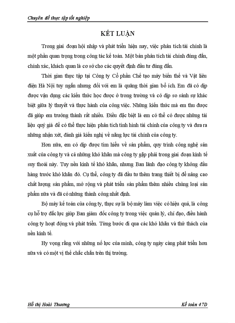image for page Phân tích tình hình tài chính Công ty Cổ phần Chế tạo máy biến thế và Vật liệu điện Hà Nội