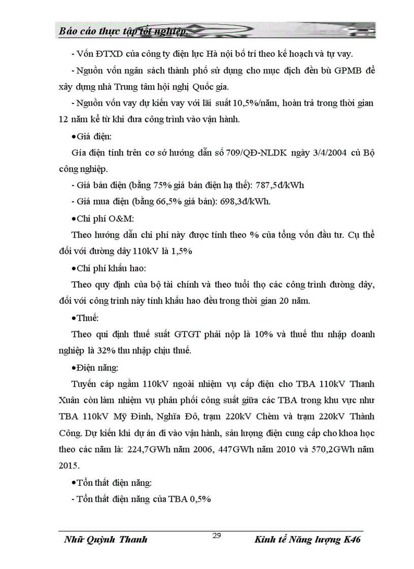image for page Phân tích dự án đầu tư Hạ ngầm ĐZ 110kV di chuyển đường cáp 22kV trạm biến áp 110kV Thanh Xuân