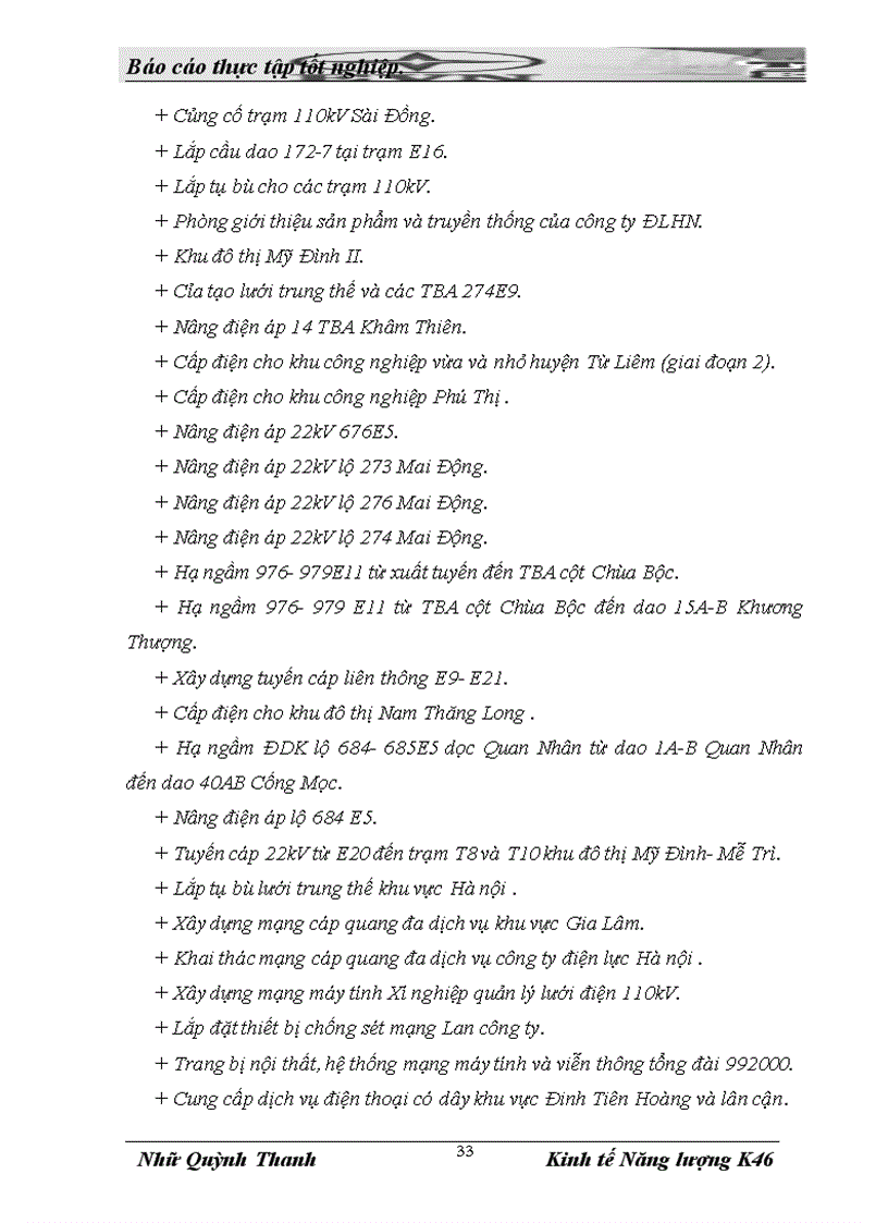 image for page Phân tích dự án đầu tư Hạ ngầm ĐZ 110kV di chuyển đường cáp 22kV trạm biến áp 110kV Thanh Xuân