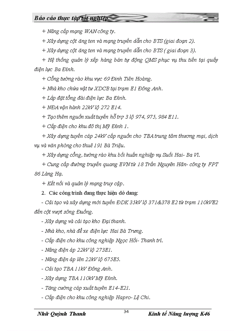 image for page Phân tích dự án đầu tư Hạ ngầm ĐZ 110kV di chuyển đường cáp 22kV trạm biến áp 110kV Thanh Xuân