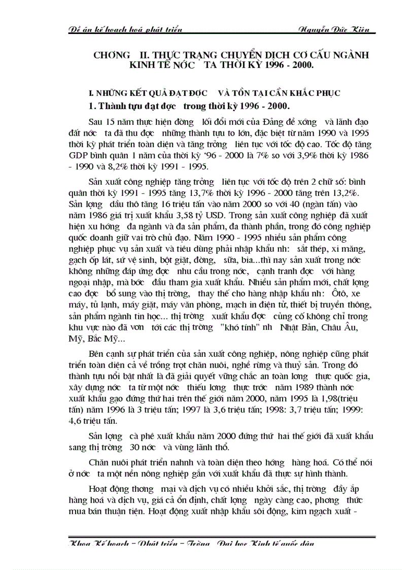 image for page Thực trạng chuyển dịch cơ cấu ngành kinh tế nước ta thời kỳ 1996 2000