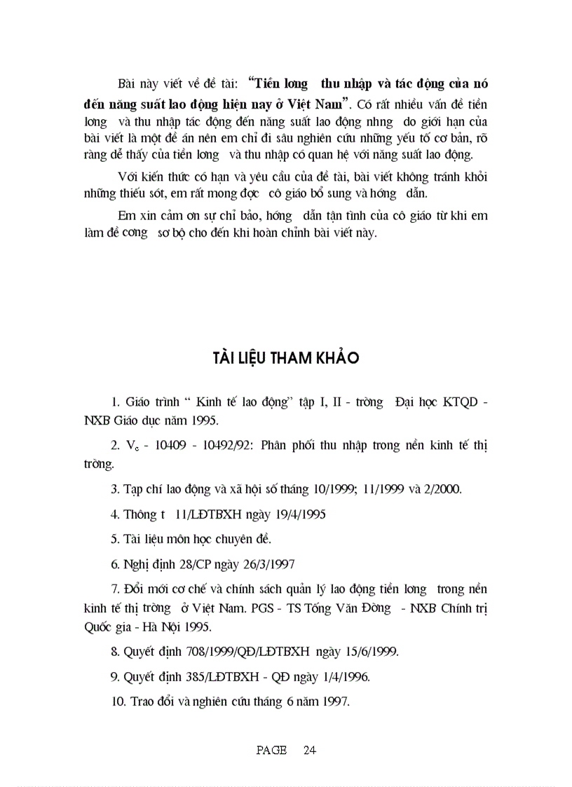 image for page Tiền lương thu nhập và tác động của nó đến năng suất lao động hiện nay ở Việt Nam 1