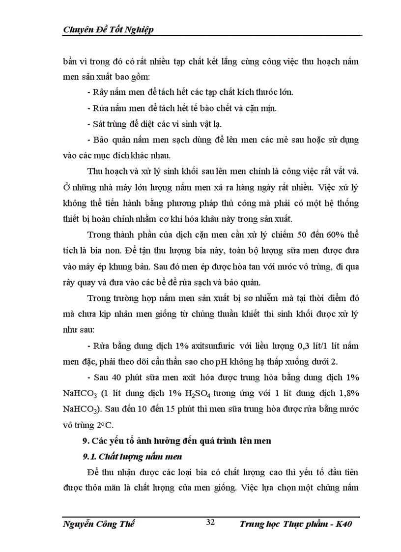 image for page Phân tích thực trạng sản xuất đối với công đoạn lên men trong công nghệ sẩn xuất bia