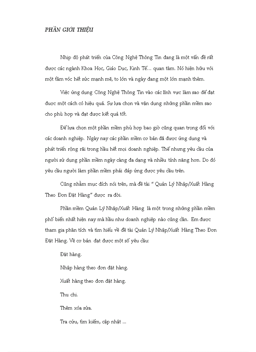 image for page Xây dựng chương trình Quản Lý Nhập Xuất Hàng Theo Đơn Đặt Hàng