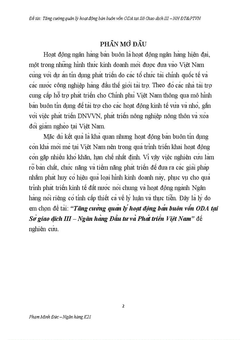 image for page Tăng cường quản lý hoạt động bán buôn vốn ODA tại Sở giao dịch III Ngân hàng Đầu tư và Phát triển Việt Nam