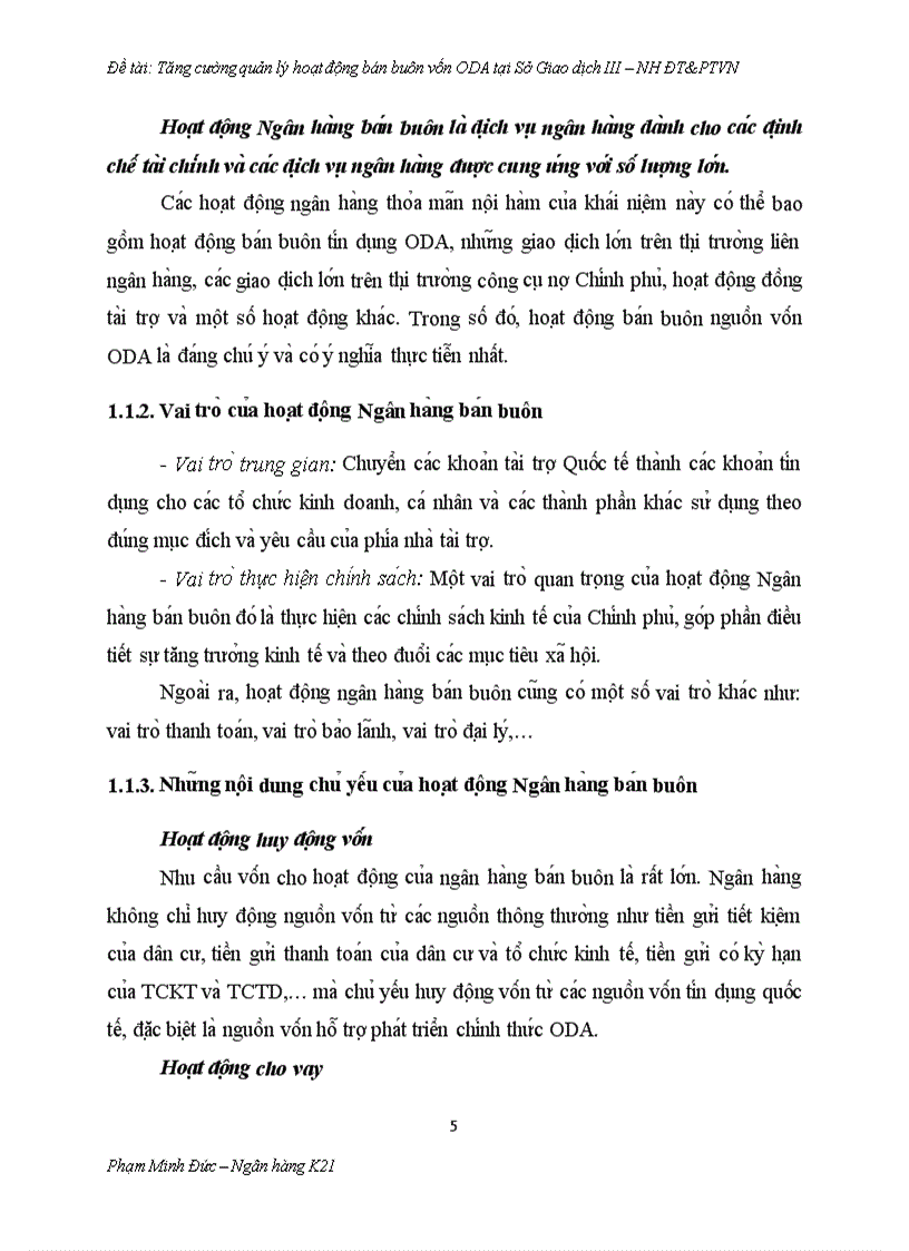 image for page Tăng cường quản lý hoạt động bán buôn vốn ODA tại Sở giao dịch III Ngân hàng Đầu tư và Phát triển Việt Nam