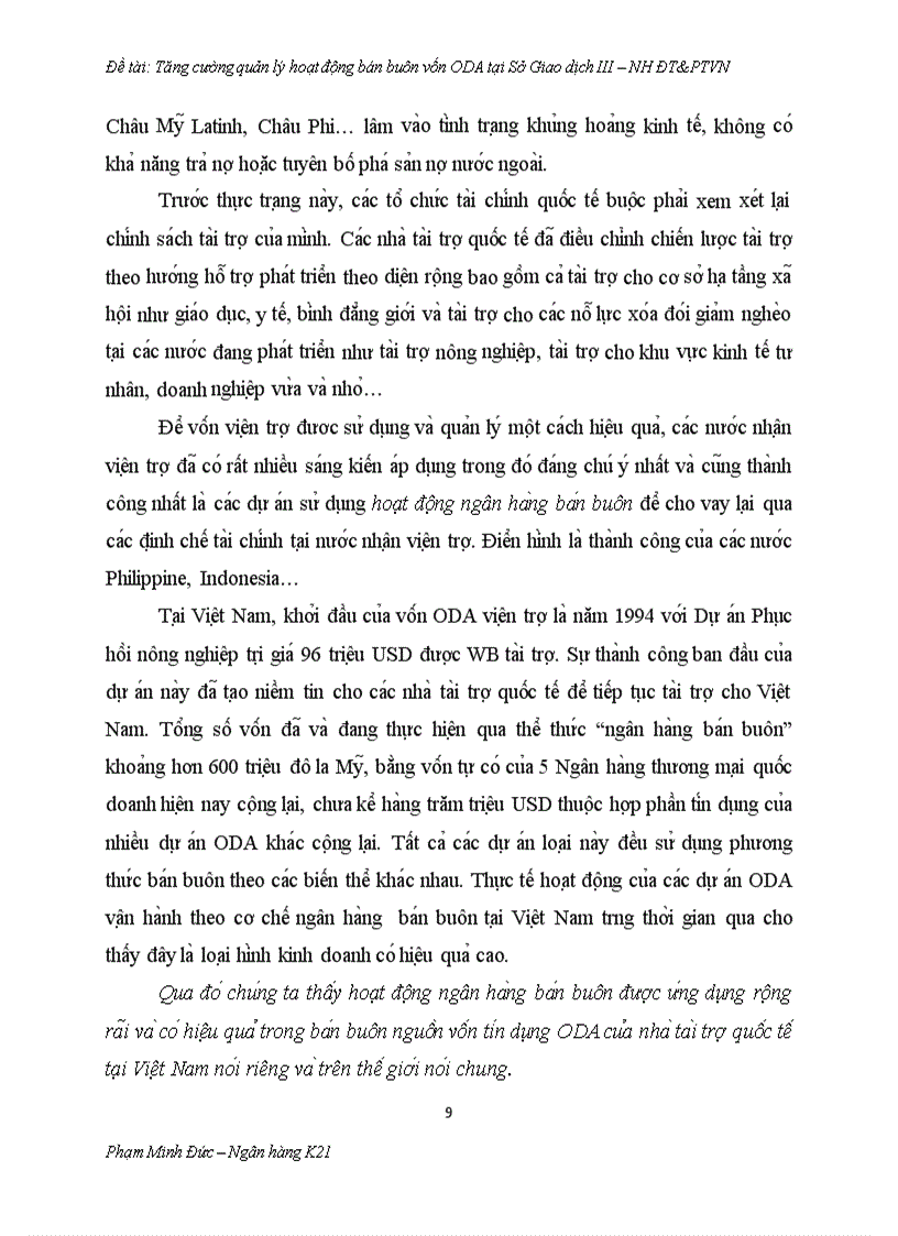 image for page Tăng cường quản lý hoạt động bán buôn vốn ODA tại Sở giao dịch III Ngân hàng Đầu tư và Phát triển Việt Nam