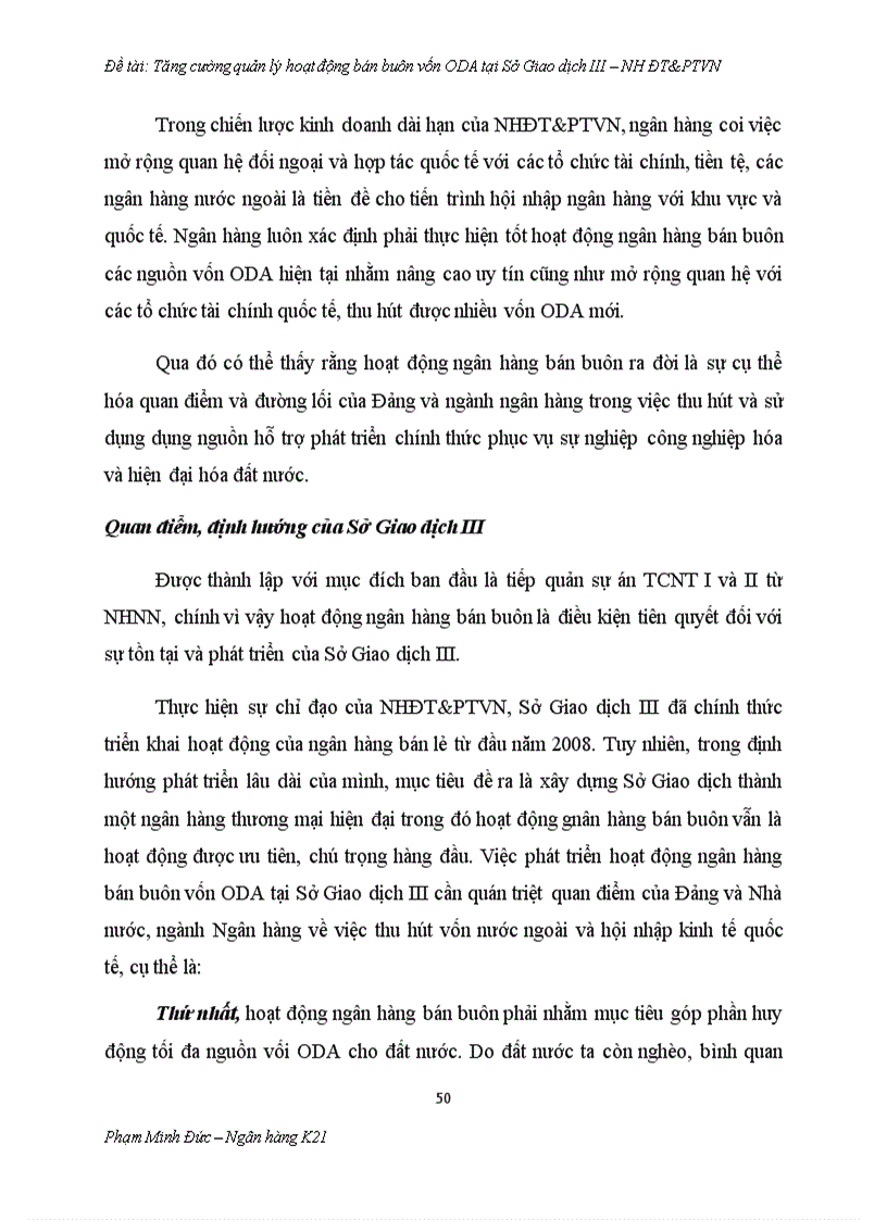 image for page Tăng cường quản lý hoạt động bán buôn vốn ODA tại Sở giao dịch III Ngân hàng Đầu tư và Phát triển Việt Nam