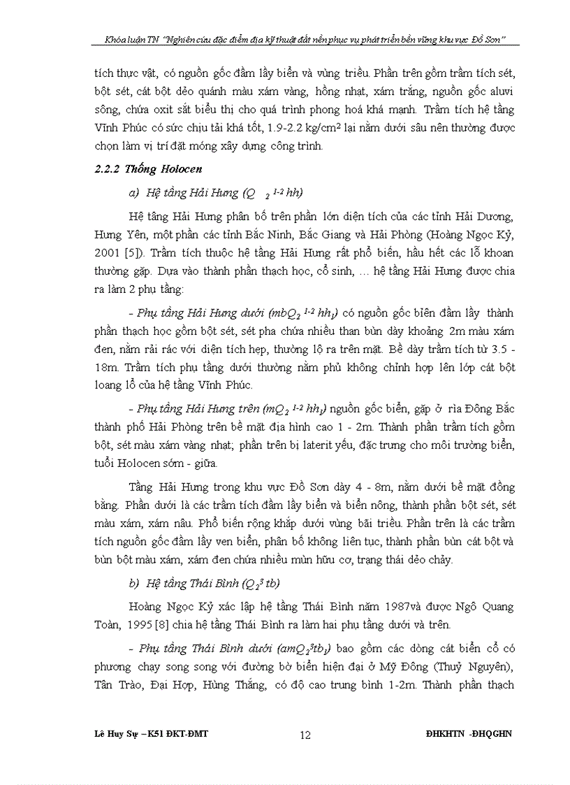 image for page Nghiên cứu đặc điểm địa kỹ thuật đất nền phục vụ phát triển bền vững khu vực Đồ Sơn