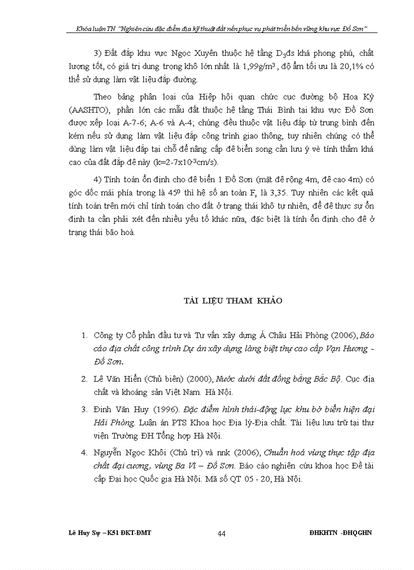 image for page Nghiên cứu đặc điểm địa kỹ thuật đất nền phục vụ phát triển bền vững khu vực Đồ Sơn