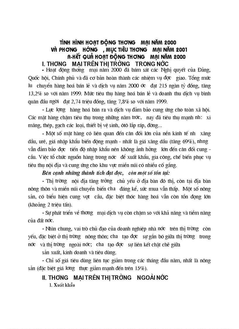 image for page Tình hình thực hiện kế hoạch THƯƠNG MạI