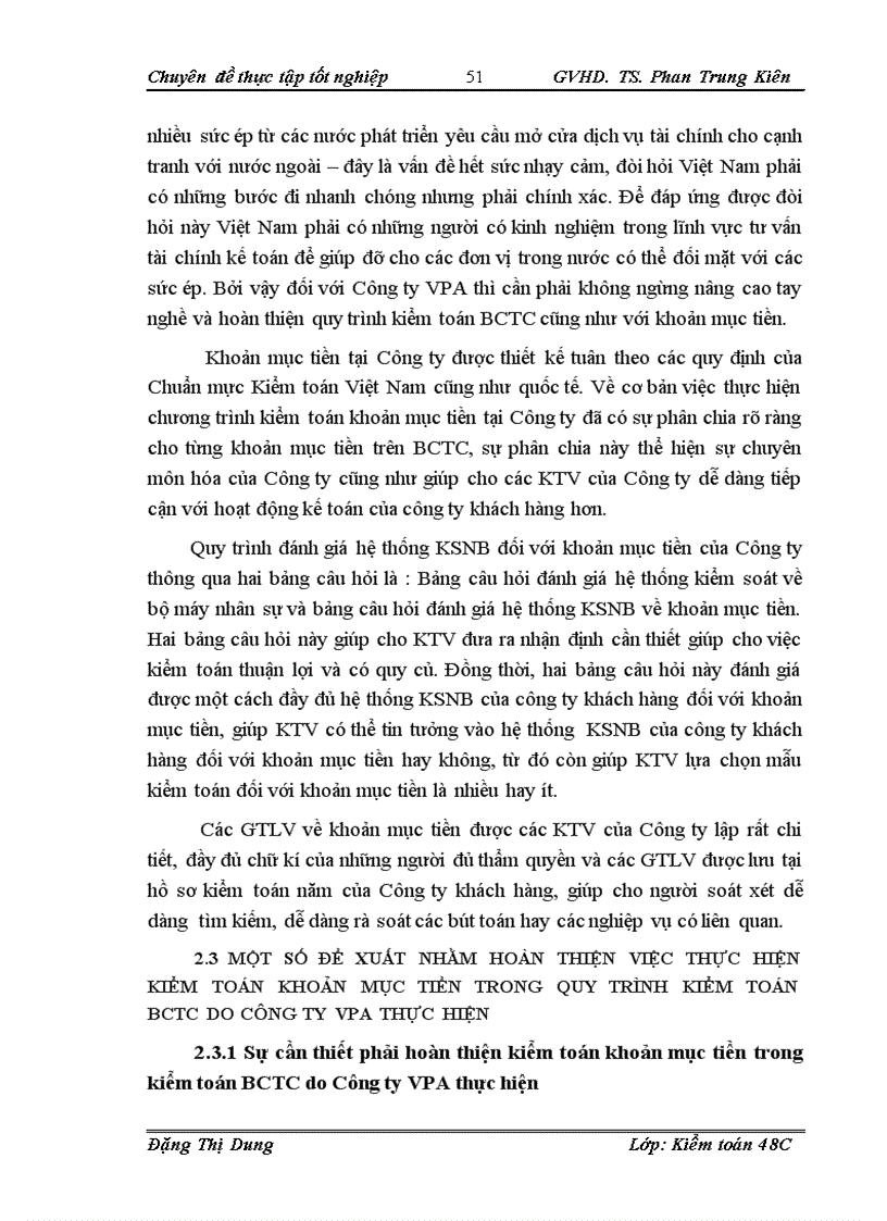 image for page Kiểm toán khoản mục tiền trong quy trình kiểm toán báo cáo tài chính do Công ty TNHH Kiểm toán Nhân Việt VPA thực hiện 1