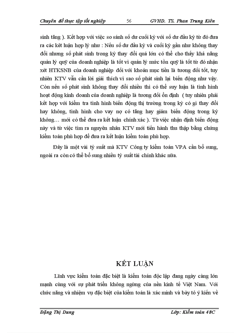 image for page Kiểm toán khoản mục tiền trong quy trình kiểm toán báo cáo tài chính do Công ty TNHH Kiểm toán Nhân Việt VPA thực hiện 1