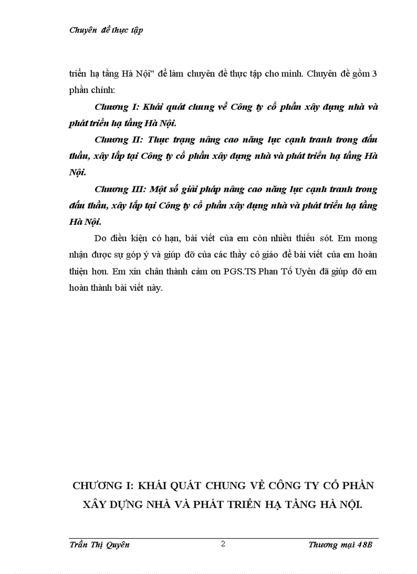 image for page Giải pháp nâng cao năng lực cạnh tranh trong đấu thầu xây lắp tại Công ty cổ phần xây dựng nhà và phát triển hạ tầng Hà Nội