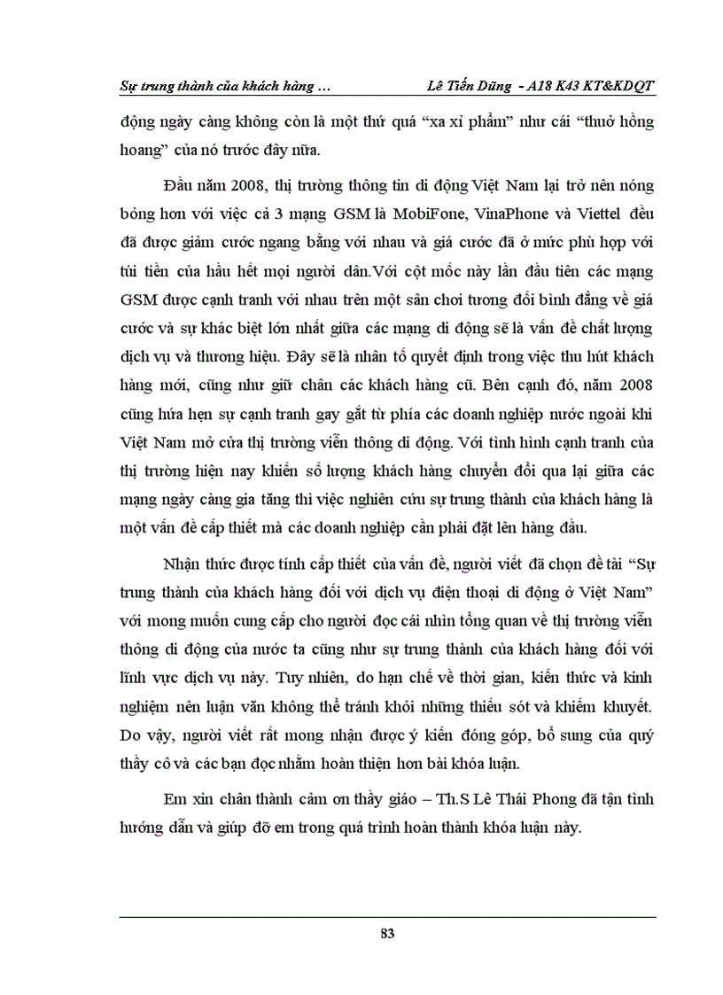 image for page Nghiên cứu sự trung thành của khách hàng đối với dịch vụ viễn thông di động tại Việt Nam