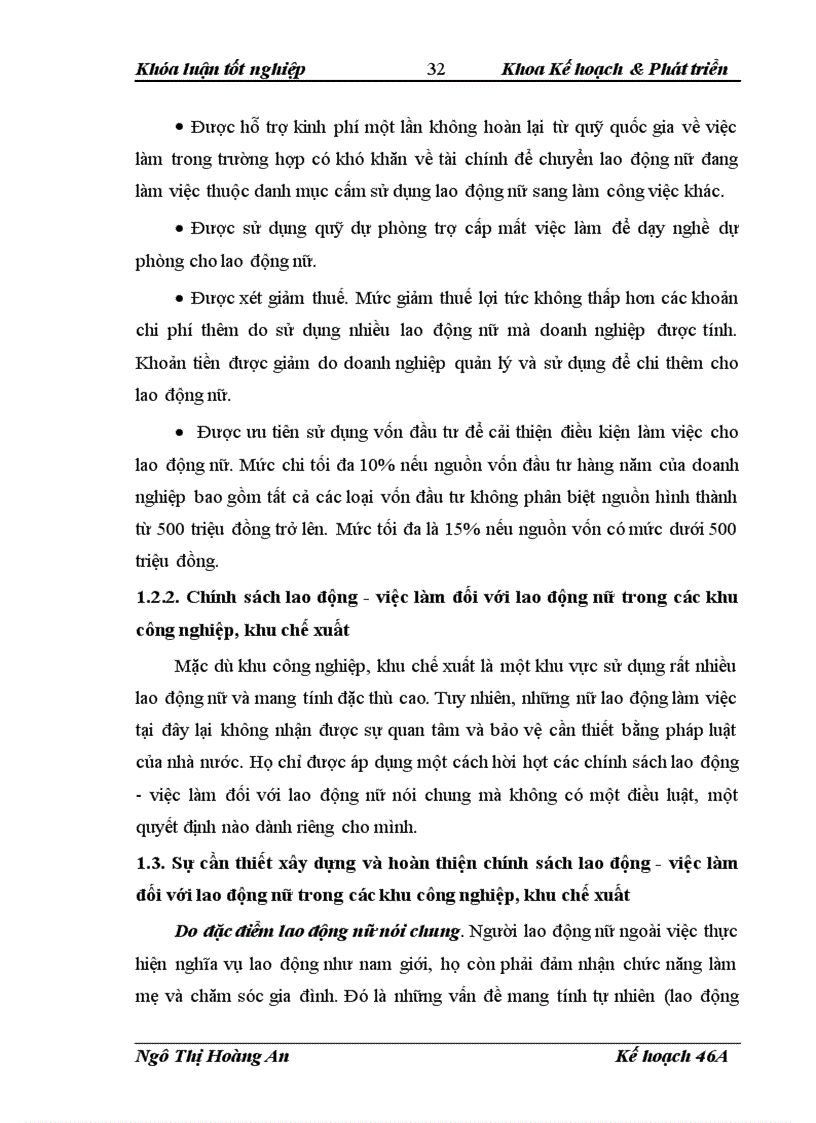 image for page Hoàn thiện chính sách lao động việc làm đối với lao động nữ trong các khu công nghiệp khu chế xuất ở Việt Nam 1