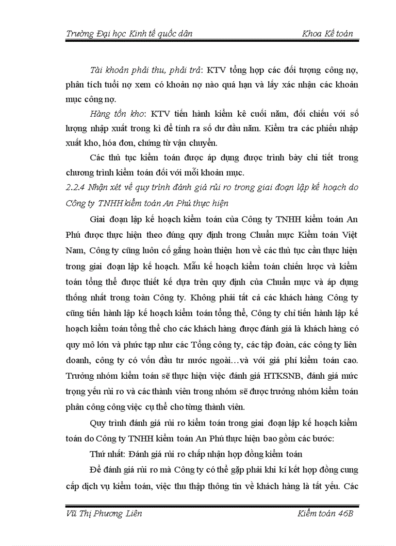 image for page Hoàn thiện quy trình đánh giá rủi ro trong giai đoạn lập kế hoạch kiểm toán do Công ty TNHH kiểm toán An Phú thực hiện 1