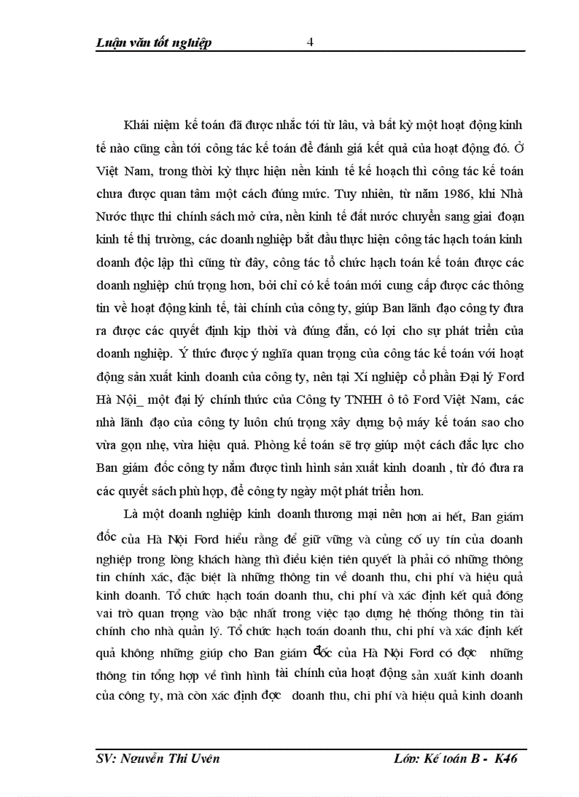 image for page Hoàn thiện tổ chức hạch toán doanh thu chi phí và xác định kết quả hoạt động kinh doanh tại Xí nghiệp cổ phần Đại lý Ford Hà Nội 1