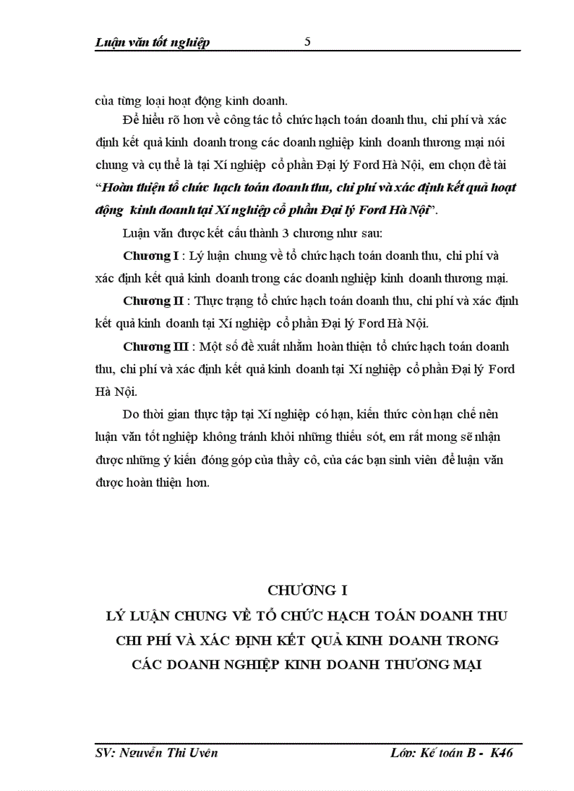 image for page Hoàn thiện tổ chức hạch toán doanh thu chi phí và xác định kết quả hoạt động kinh doanh tại Xí nghiệp cổ phần Đại lý Ford Hà Nội 1