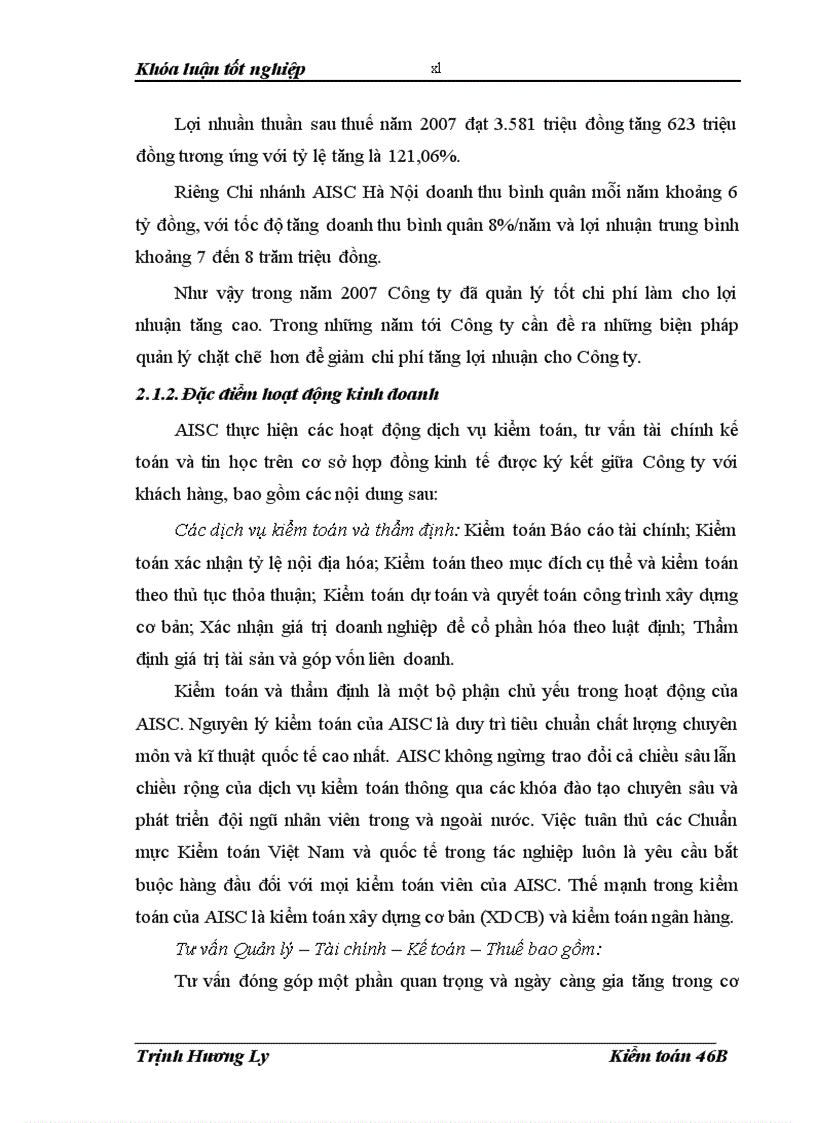 image for page Hoàn thiện kiểm toán hàng tồn kho trong kiểm toán báo cáo tài chính do Công ty Kiểm toán và Dịch vụ Tin học AISC thực hiện