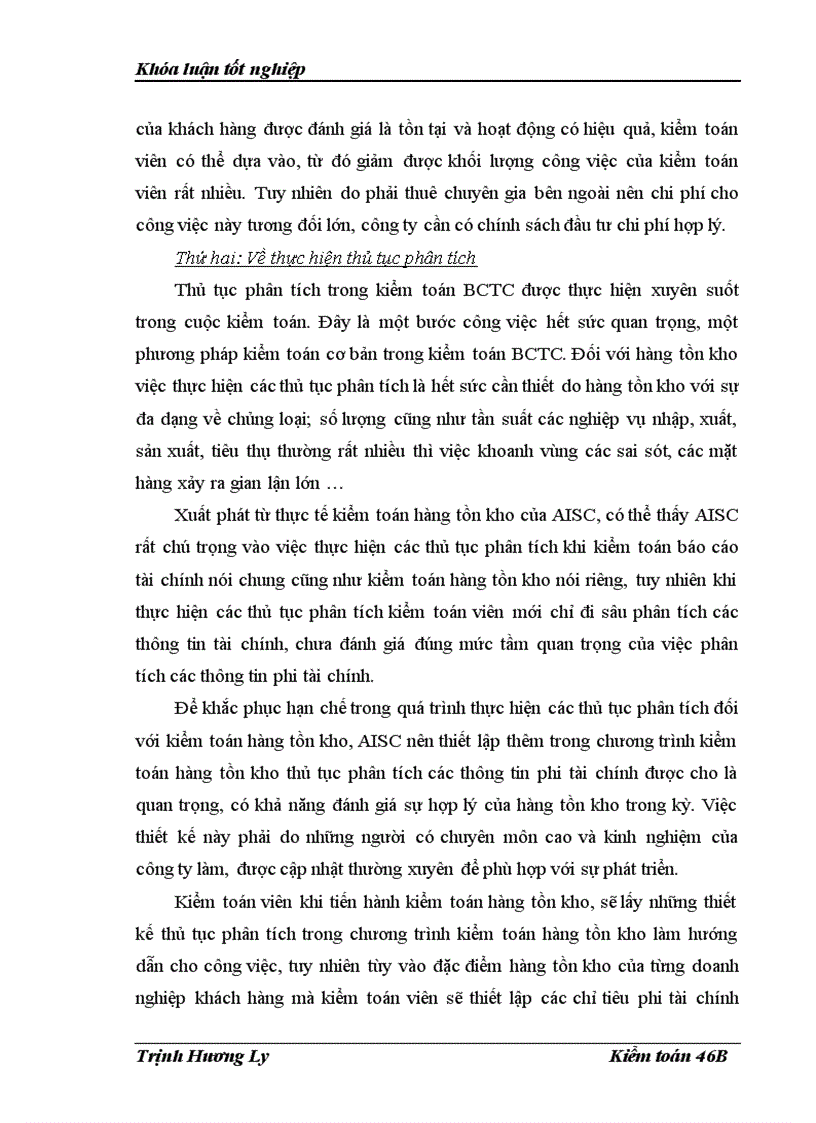 image for page Hoàn thiện kiểm toán hàng tồn kho trong kiểm toán báo cáo tài chính do Công ty Kiểm toán và Dịch vụ Tin học AISC thực hiện