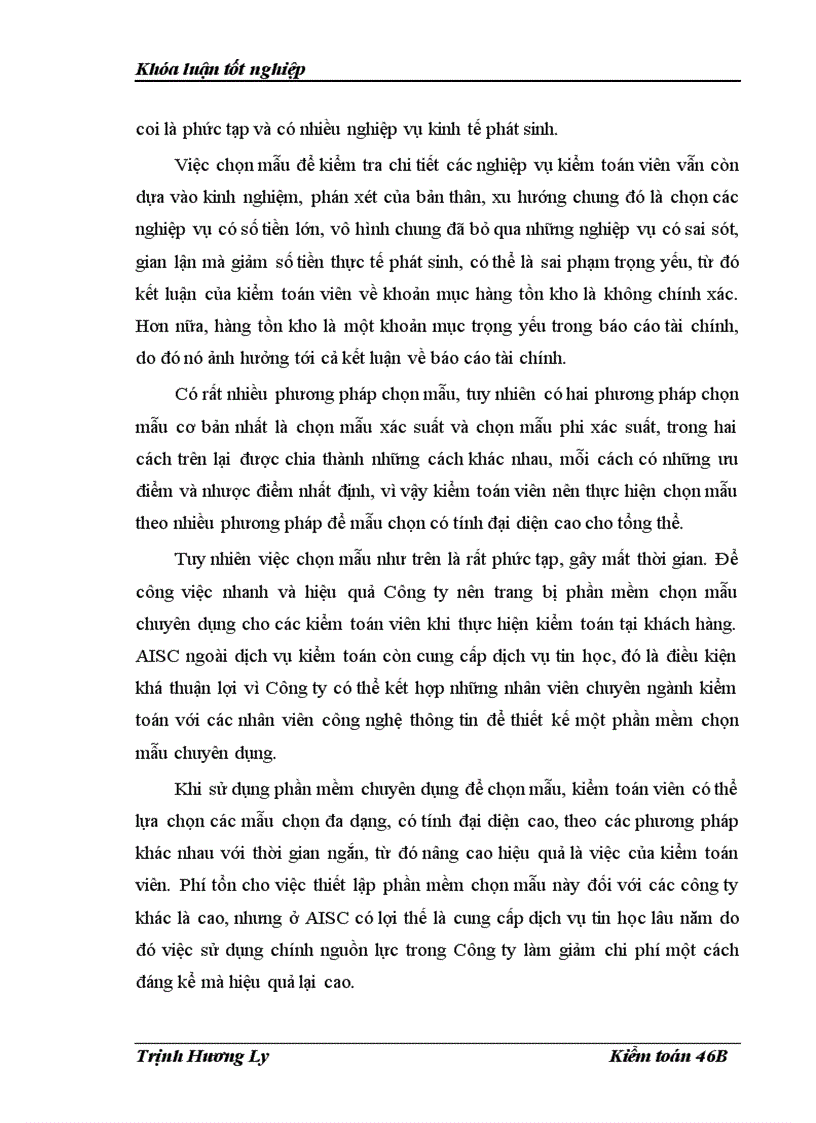 image for page Hoàn thiện kiểm toán hàng tồn kho trong kiểm toán báo cáo tài chính do Công ty Kiểm toán và Dịch vụ Tin học AISC thực hiện
