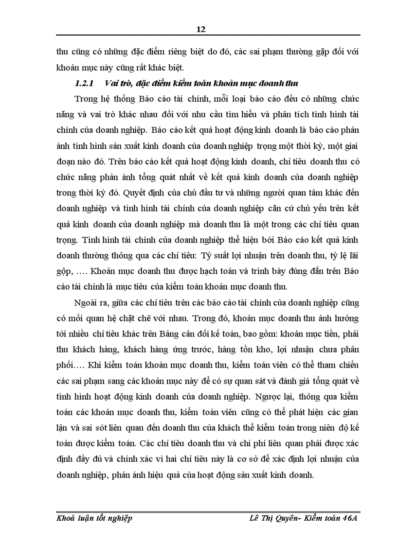 image for page Hoàn thiện kiểm toán khoản mục doanh thu trong kiểm toán Báo cáo tài chính tại công ty TNHH Tư vấn kế toán và kiểm toán Việt Nam