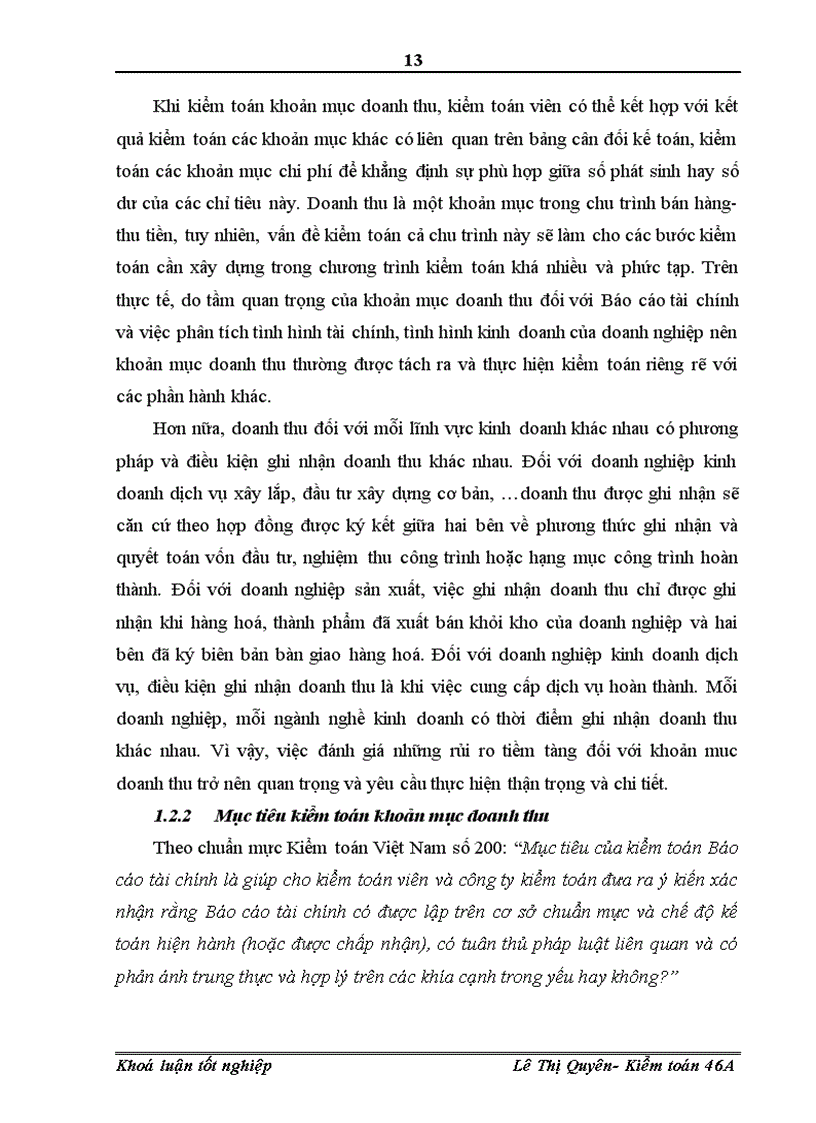 image for page Hoàn thiện kiểm toán khoản mục doanh thu trong kiểm toán Báo cáo tài chính tại công ty TNHH Tư vấn kế toán và kiểm toán Việt Nam