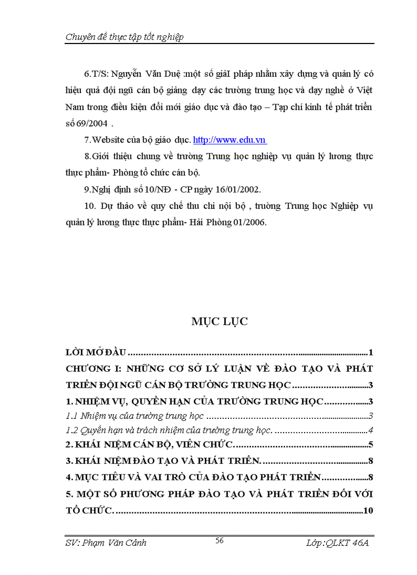 image for page Thực trạng và giải pháp nâng cao chất lượng đào tạo và phát triển đội ngũ cán bộ viên chức trường Trung học nghiệp vụ quản lý lương thực thực phẩm