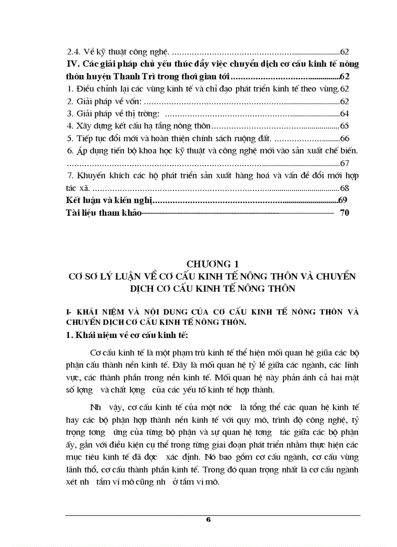 Phương hướng và những giải pháp chủ yếu cho việc chuyển dịch cơ cấu kinh tế nông thôn huyện Thanh Trì thời gian tới