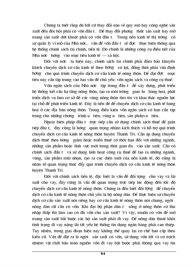 image for page Phương hướng và những giải pháp chủ yếu cho việc chuyển dịch cơ cấu kinh tế nông thôn huyện Thanh Trì thời gian tới