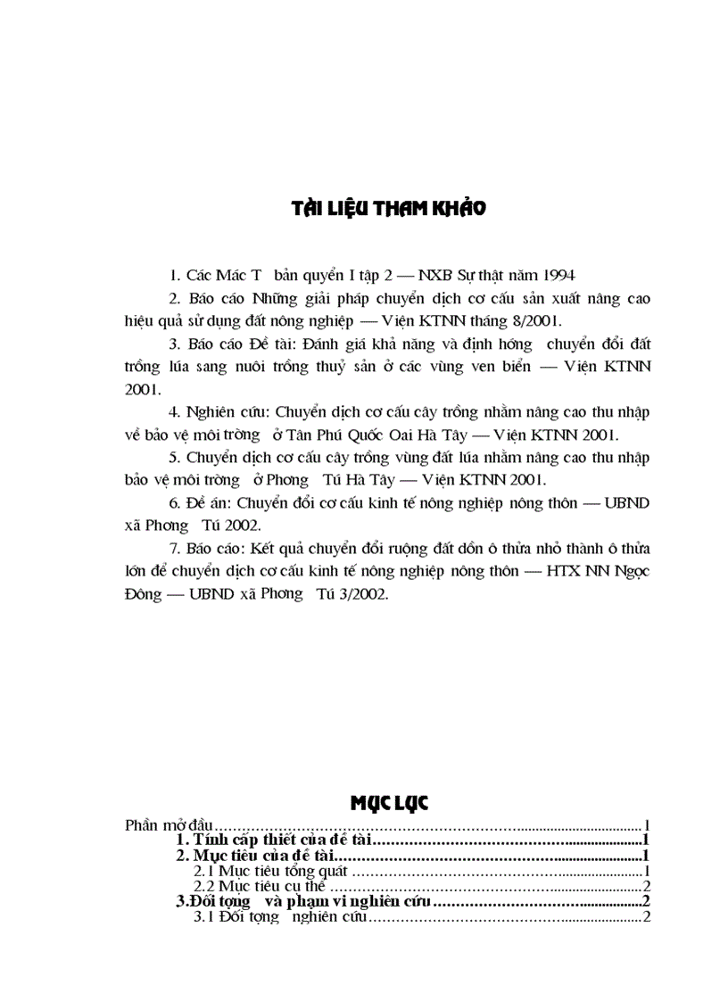 image for page Định hướng và giải pháp chuyển dịch cơ cấu cây trồng trên đất trồng lúa sang sản xuất nông thuỷ sản khác ở xã Phương Tú ứng Hoà Hà Tây 1