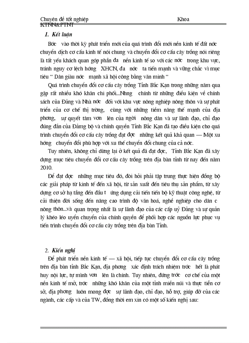 image for page Thực trạng và những giải pháp chủ yếu chuyển đổi cơ cấu cây trồng tỉnh Bắc Kạn 1
