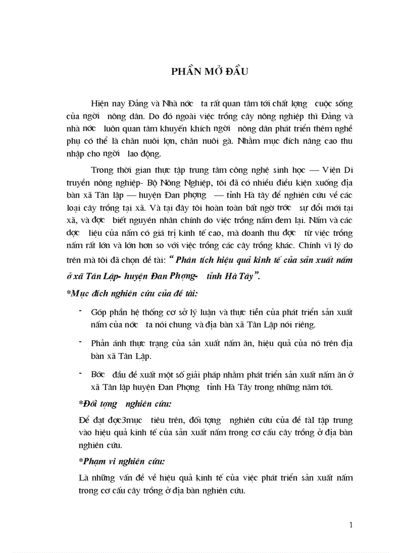 image for page Phân tích hiệu quả kinh tế của sản xuất nấm ở xã Tân Lập huyện Đan Phượng tỉnh Hà Tây