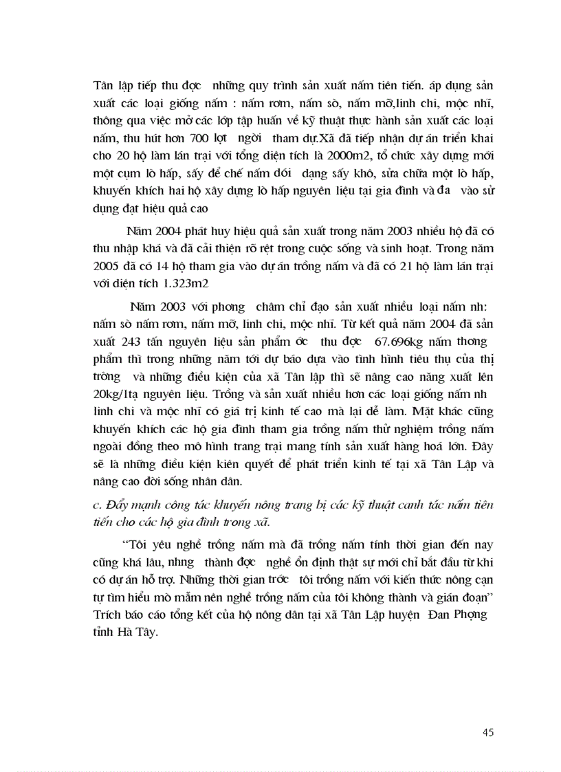 image for page Phân tích hiệu quả kinh tế của sản xuất nấm ở xã Tân Lập huyện Đan Phượng tỉnh Hà Tây