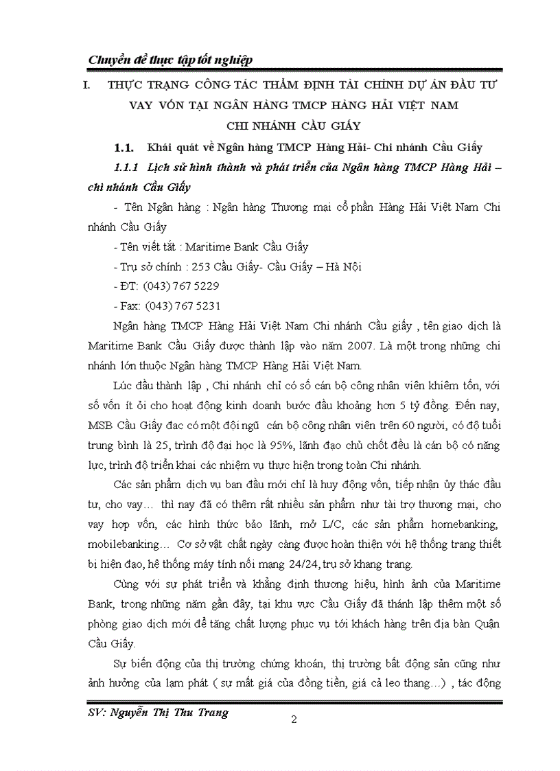 image for page Hoàn thiện công tác thẩm định tài chính dự án đầu tư vay vốn tại Ngân hàng TMCP Hàng Hải Việt Nam chi nhánh Cầu Giấy