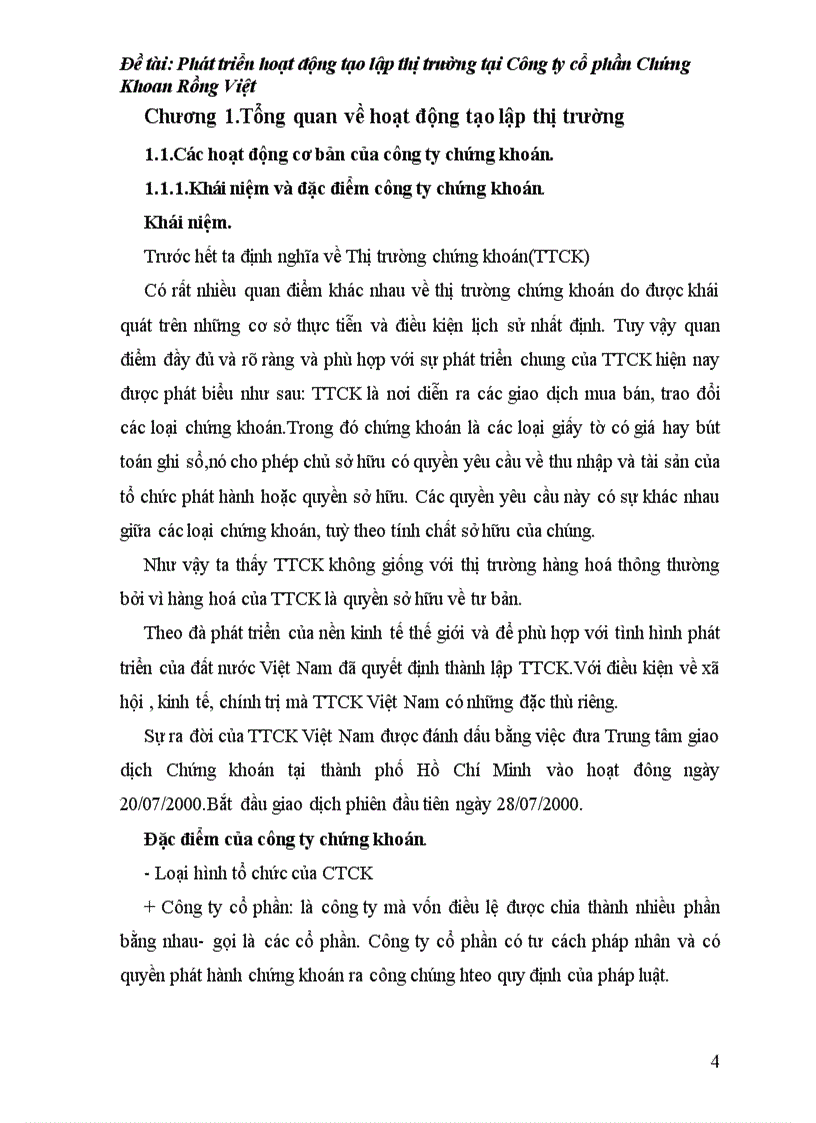 image for page Phát triển hoạt động tạo lập thị trường tại Công ty cổ phần Chứng Khoan Rồng Việt