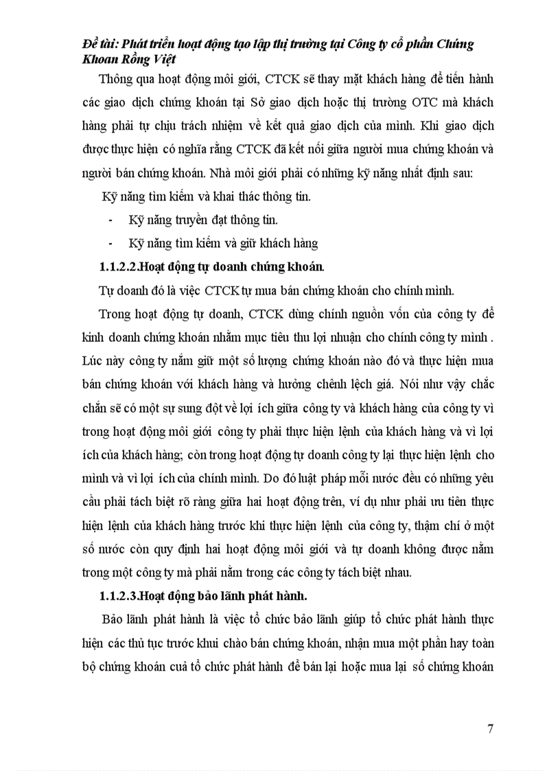 image for page Phát triển hoạt động tạo lập thị trường tại Công ty cổ phần Chứng Khoan Rồng Việt