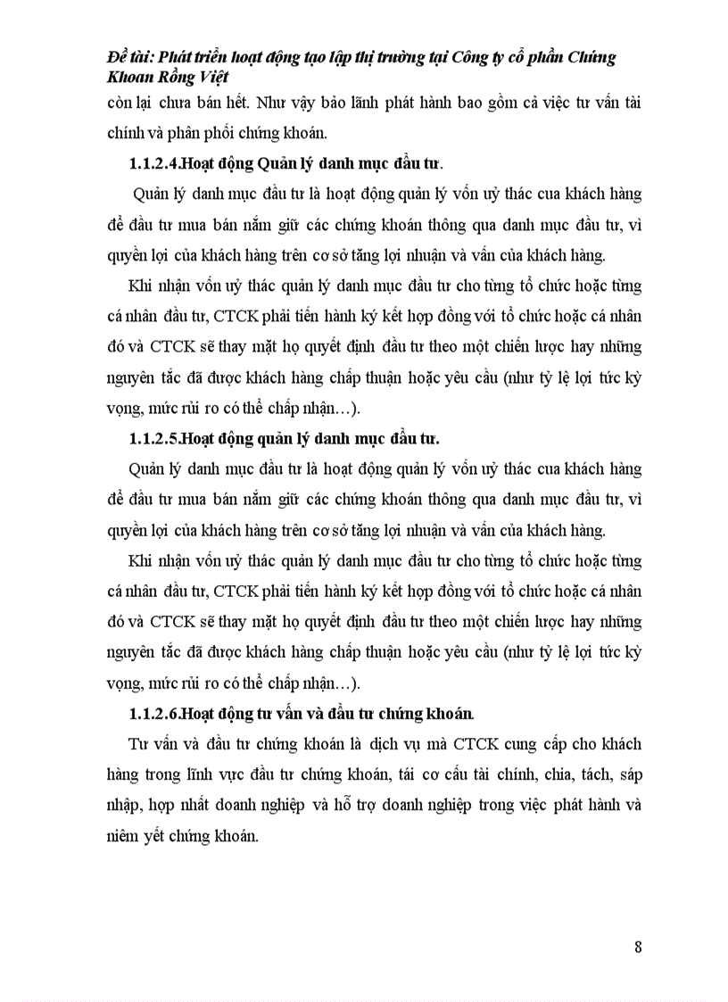 image for page Phát triển hoạt động tạo lập thị trường tại Công ty cổ phần Chứng Khoan Rồng Việt