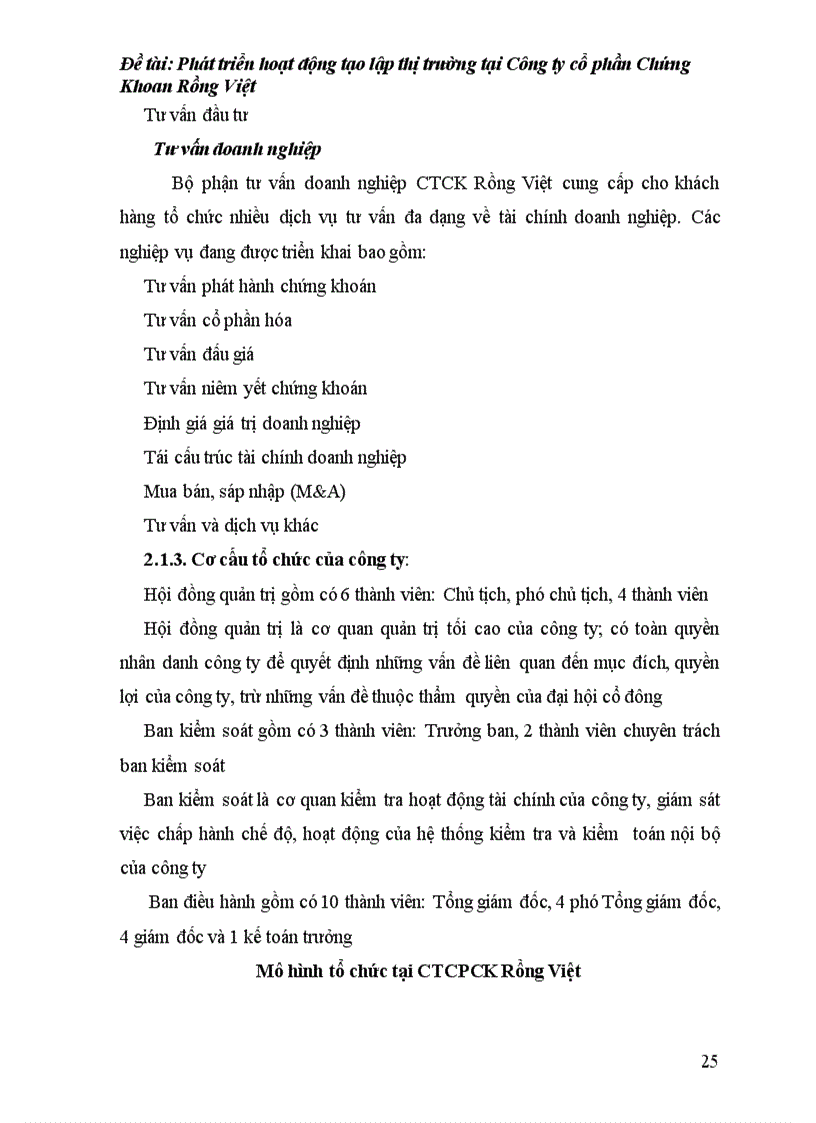 image for page Phát triển hoạt động tạo lập thị trường tại Công ty cổ phần Chứng Khoan Rồng Việt